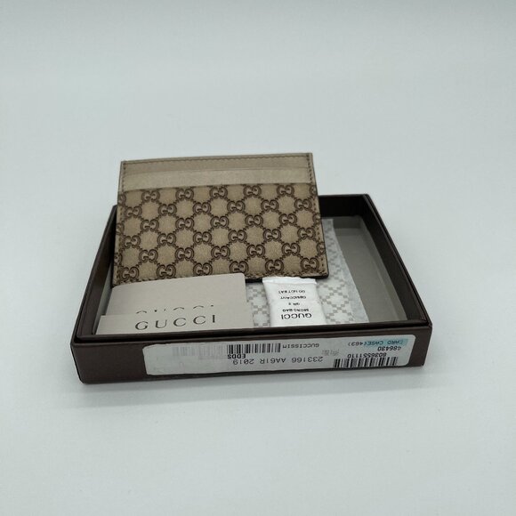 Gucci Micro Guccissima Soft Bronze Leather Card Case Card Holder (174453) - Picture 1 of 6